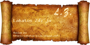 Lakatos Zója névjegykártya